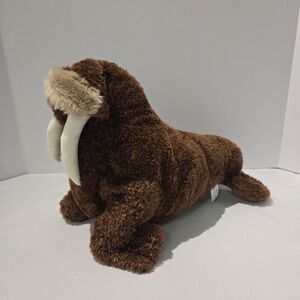 Sea World Walrus Brown Plush Tusks  Stuffed Animal Toy